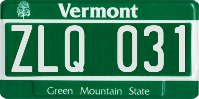 VT license plate ZLQ031