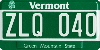 VT license plate ZLQ040