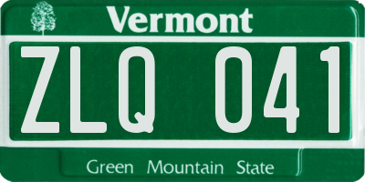VT license plate ZLQ041