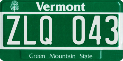 VT license plate ZLQ043