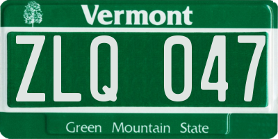 VT license plate ZLQ047