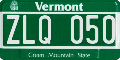 VT license plate ZLQ050