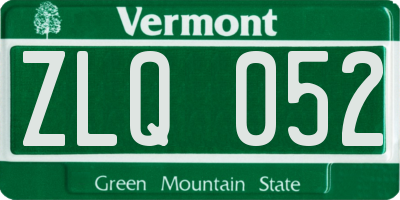 VT license plate ZLQ052