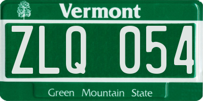 VT license plate ZLQ054