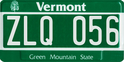 VT license plate ZLQ056