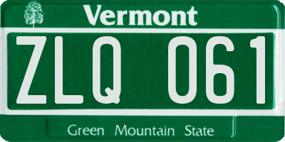 VT license plate ZLQ061