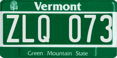 VT license plate ZLQ073