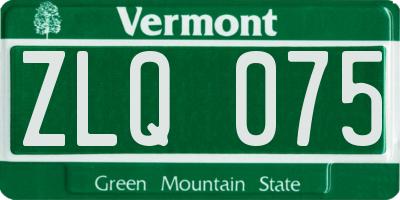 VT license plate ZLQ075