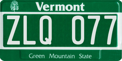 VT license plate ZLQ077