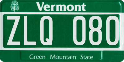VT license plate ZLQ080