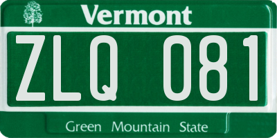 VT license plate ZLQ081