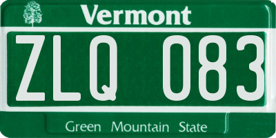 VT license plate ZLQ083