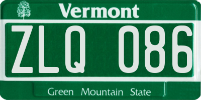 VT license plate ZLQ086