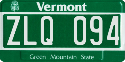 VT license plate ZLQ094