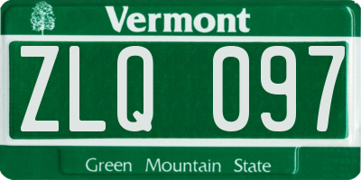 VT license plate ZLQ097