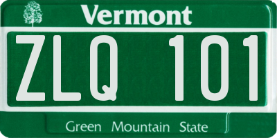 VT license plate ZLQ101