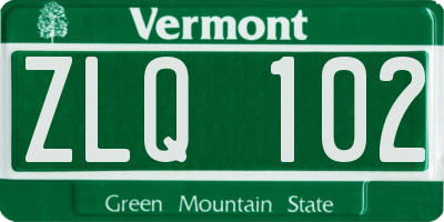 VT license plate ZLQ102