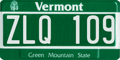 VT license plate ZLQ109