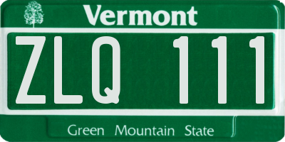 VT license plate ZLQ111