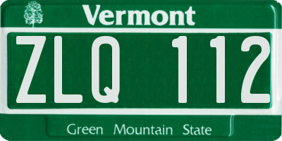 VT license plate ZLQ112