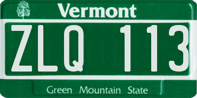 VT license plate ZLQ113