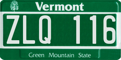 VT license plate ZLQ116