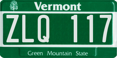 VT license plate ZLQ117