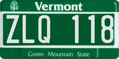 VT license plate ZLQ118