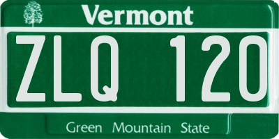 VT license plate ZLQ120