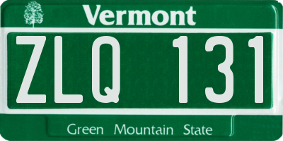 VT license plate ZLQ131