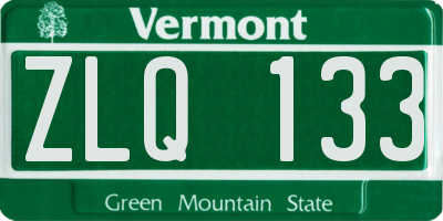 VT license plate ZLQ133