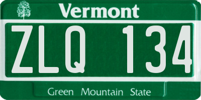 VT license plate ZLQ134