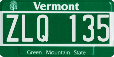 VT license plate ZLQ135