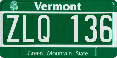 VT license plate ZLQ136