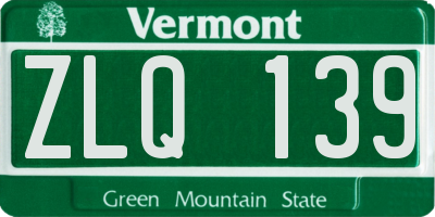 VT license plate ZLQ139