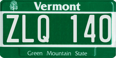 VT license plate ZLQ140