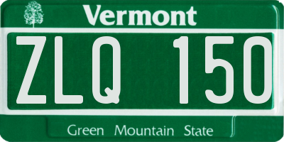 VT license plate ZLQ150