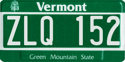VT license plate ZLQ152