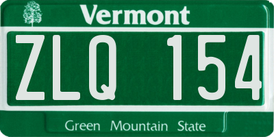 VT license plate ZLQ154