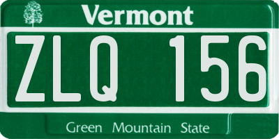 VT license plate ZLQ156