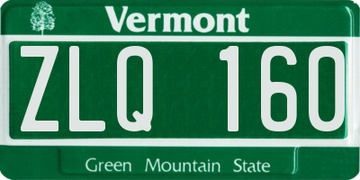 VT license plate ZLQ160