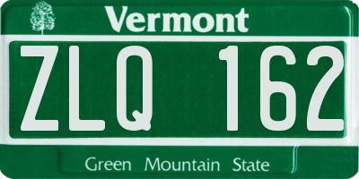 VT license plate ZLQ162