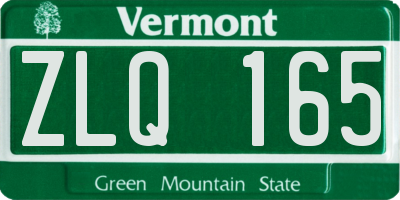 VT license plate ZLQ165