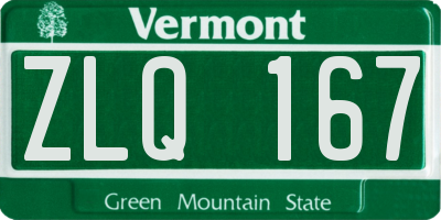 VT license plate ZLQ167