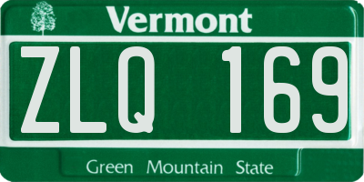 VT license plate ZLQ169