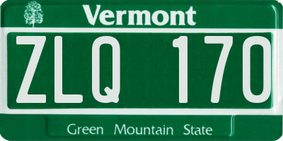 VT license plate ZLQ170