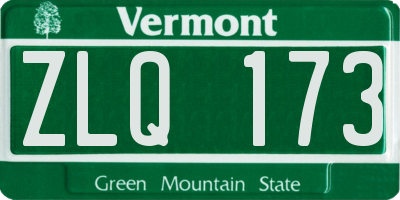 VT license plate ZLQ173