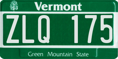 VT license plate ZLQ175