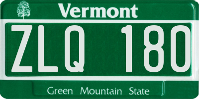 VT license plate ZLQ180