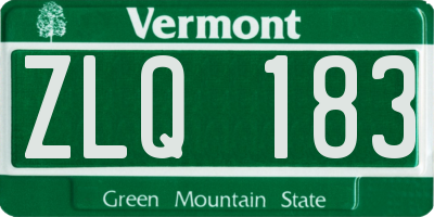 VT license plate ZLQ183